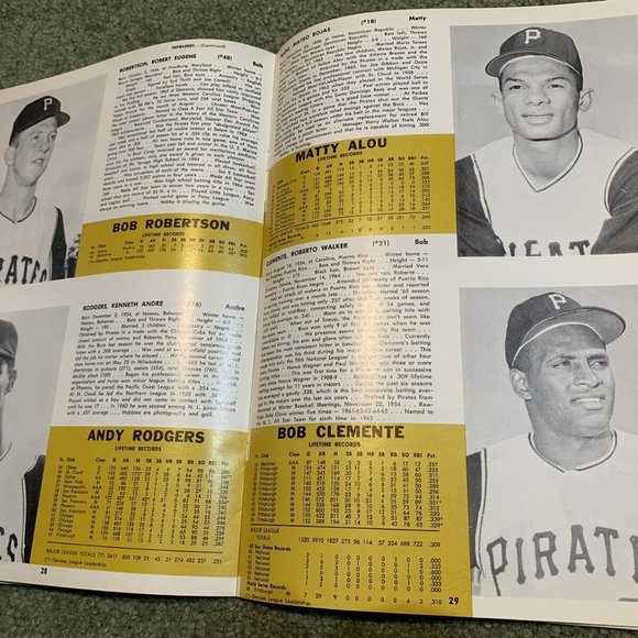 2 1966 & 1967 PITTSBURGH PIRATES Souvenir Clemente Cover Yearbook /  PROGRAM Lot - Picture 2 of 3